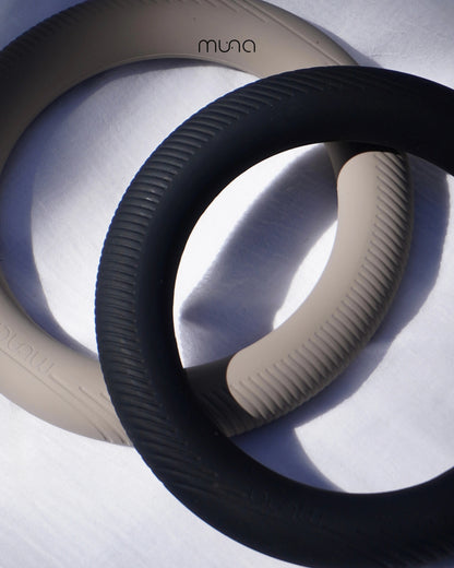 Bague Haltère Sculpturale - Noire